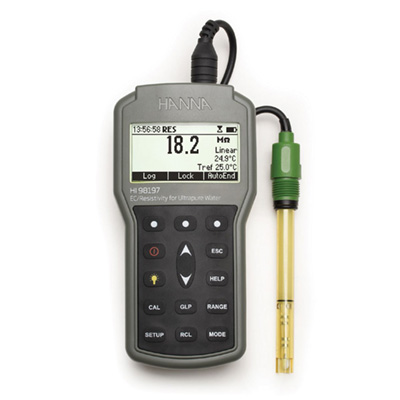 HI98197超純水微電腦EC-TDS-電阻率-NaCI-°C測(cè)定儀